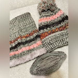 Winter Knit Beanie Hat/Scarf/Mask 3 in 1